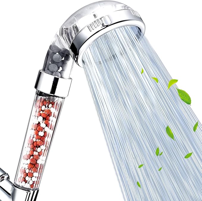 NOSAME Shower Head, Filter Filtration High Pressure Water Saving 3 Mode Function Spray Handheld Showerheads for Dry Skin & Hair