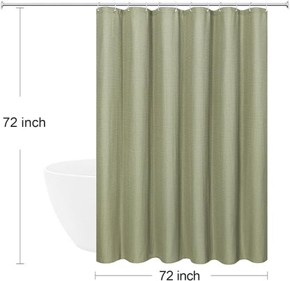 230GSM Sage Green Shower Curtain, 72 X 72 | 230GSM Fabric Shower Curtain for Bathroom - Soft Cloth & Hotel Spa Luxury, Water Repellent, Machine Washable