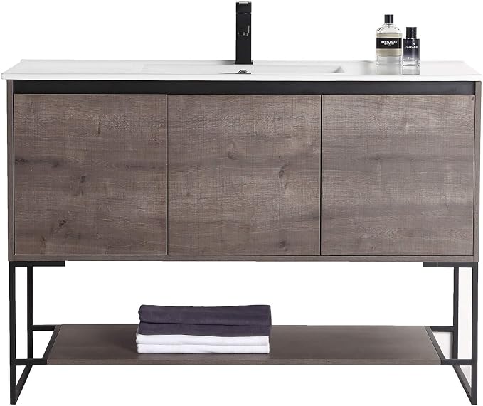 48 Inch Bathroom Vanity with Sink - Modern Knob Free Design, Elegant Space-Saving Solution for Your Bathroom - Durable, Bathroom Vanities for a Contemporary Look - Urbania Collection