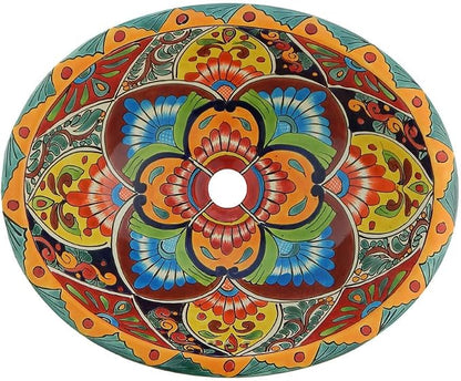 Talavera Mexican Handmade Ceramic Hand Painted Bathroom Sink 193