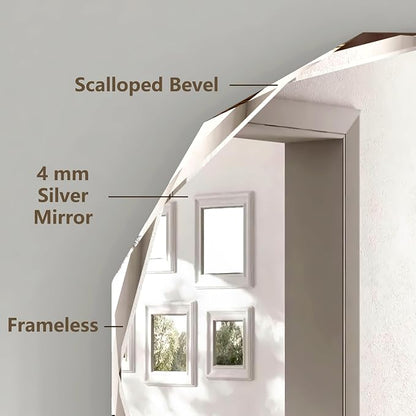 20x20 Inch Bathroom Mirrors for Over Sink, Round Frameless Mirrors for Wall | Beveled Bathroom Mirror, Bathroom Vanity Circle Mirror for Bedroom Living Room Entryway Home Decor