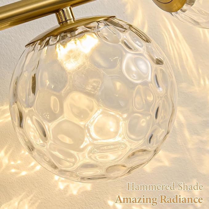 ALIYIQI LED Bathroom Vanity Light Fixtures,Brushed Gold Brass Bathroom Light Fixtures