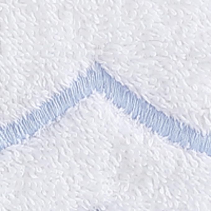 Peri Home 100% Cotton Hand Towel for Bathroom, Embroidered, Soft & Absorbent, 500 GSM, 1 Piece, 16" x 27", White with Blue Scallop | Bathroom, Embroidered, Soft & Absorbent