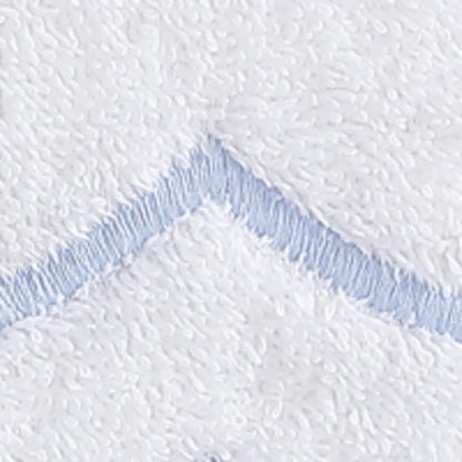 Peri Home 100% Cotton Hand Towel for Bathroom, Embroidered, Soft & Absorbent, 500 GSM, 1 Piece, 16" x 27", White with Blue Scallop | Bathroom, Embroidered, Soft & Absorbent
