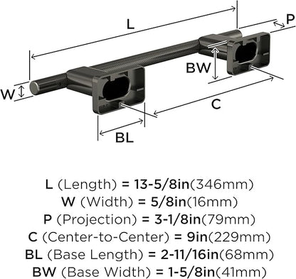 Amerock Bronx Gunmetal 9 inch (229mm) Towel Bar, BH26616GM