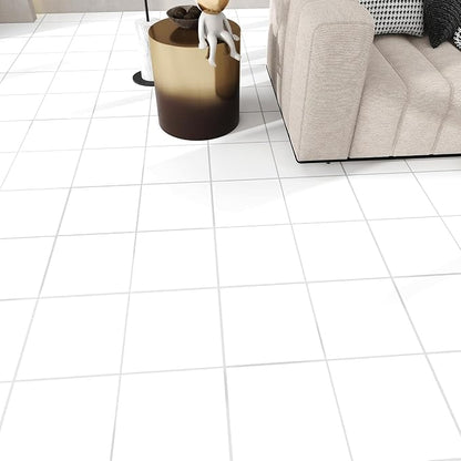 Lareko 20Sq.Ft White Marble Peel and Stick Vinyl Floor Tiles,20 Tiles - 12" x 12",Waterfproof and Self Adhesive Vinyl Sticker Tiles,Laminate Flooring for for Kichen,Bathroom,Dining Room(White)