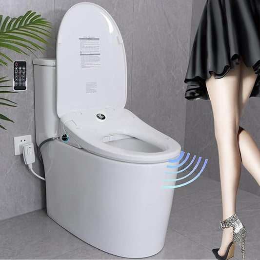 Electric Bidet Toilet Seat, Auto Open/Close Lid & Seat with Radar Sensor, Unlimited & Filtered Warm Water, 8 Modes Spa Wash, Warm Air Dryer, Heated Seat, 10-year warranty. (TB-51E)