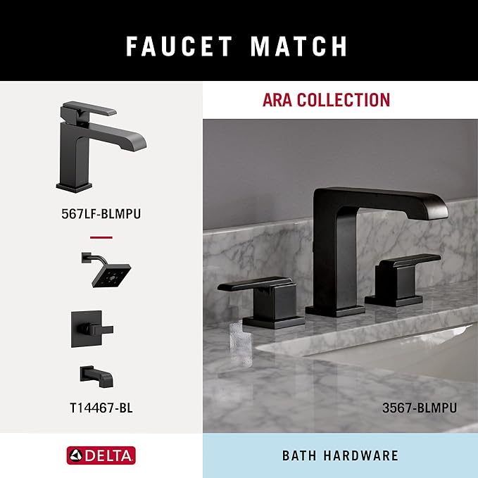 Delta 77518-BL Ara 18-in Wall Mount Towel Bar Bath Hardware Accessory in Matte Black