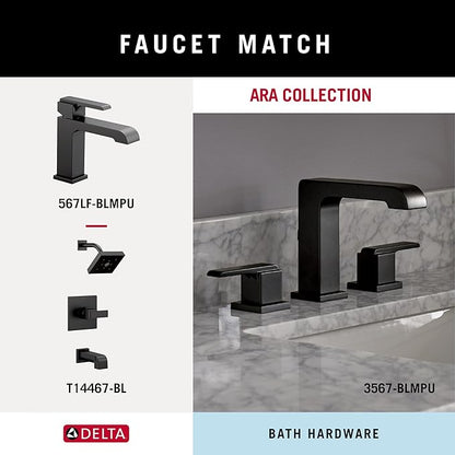 Delta 77518-BL Ara 18-in Wall Mount Towel Bar Bath Hardware Accessory in Matte Black