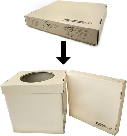 Potty Box Complete Toilet Set, Portable, Collapsible Toilet with Liners and Toilet Chemicals. 3 Pack