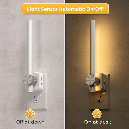 L LOHAS LED Night Light, Night Lights Plug into Wall, Bathroom Night Light | 0-200LM, Dusk to Dawn Sensor 2W Dimmable Nightlights, Soft White 3000K, Modern Nightlight for Adults Mirror Restroom, 1 Pack