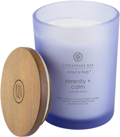 Chesapeake Bay Candle Medium Jar Scented Candle Serenity + Calm (Lavender Thyme) Home Décor Orange Gifting Idea Burn Time of 50 Hours (Pack of 4)