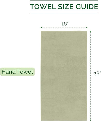 Elegant Comfort Luxury 100% Turkish Cotton Corduroy Ribbed 4 Pack Hand Towel Set 16 x 28 Inch - Absorbent, Super Soft, Quick Dry, Premium Towels for Bathroom, Gym, Spa and Hotel Use, Mint Green