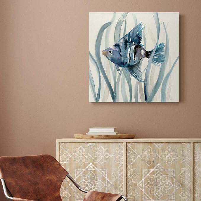 Renditions Gallery Fish in Seagrass II Wall Art, Premium Gallery Wrapped Canvas Decor, Ready to Hang, 16 in H x 16 in W, Made in America Print, AZS-WC07-17920-R-1616-MK