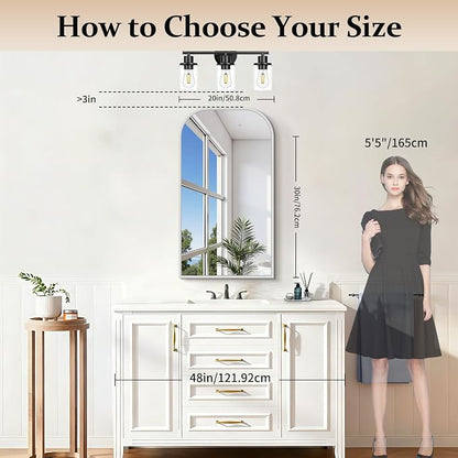 COFENY Bathroom Mirror, 20x36 inch Silver Rectangle Wall Mounted Mirror with Thin Frame, Bathroom Vanity Mirrors for Over Sink, Entryway, Living Room, Bedroom