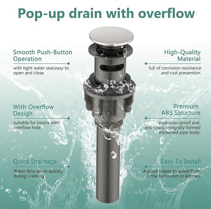 Bathroom Sink Faucet with Pull Out Sprayer, Single Handle Modern Bathroom Basin Faucet with Pop-up Sink Drain Stopper & Deck Plate 1 or 4-inch Centerset 3 Hole, Chrome