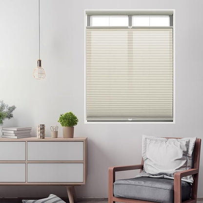 DEZ FURNISHINGS Cordless 1" Light Filtering Top Down Bottom Up Cellular Shade, 52"W x 72"H, Alabaster