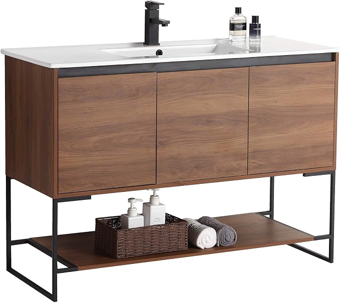 48 Inch Bathroom Vanity with Sink - Modern Knob Free Design, Elegant Space-Saving Solution for Your Bathroom - Durable, Bathroom Vanities for a Contemporary Look - Urbania Collection