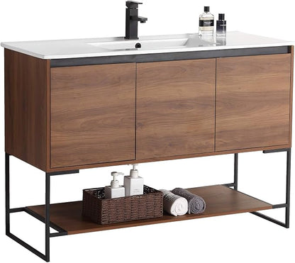 48 Inch Bathroom Vanity with Sink - Modern Knob Free Design, Elegant Space-Saving Solution for Your Bathroom - Durable, Bathroom Vanities for a Contemporary Look - Urbania Collection