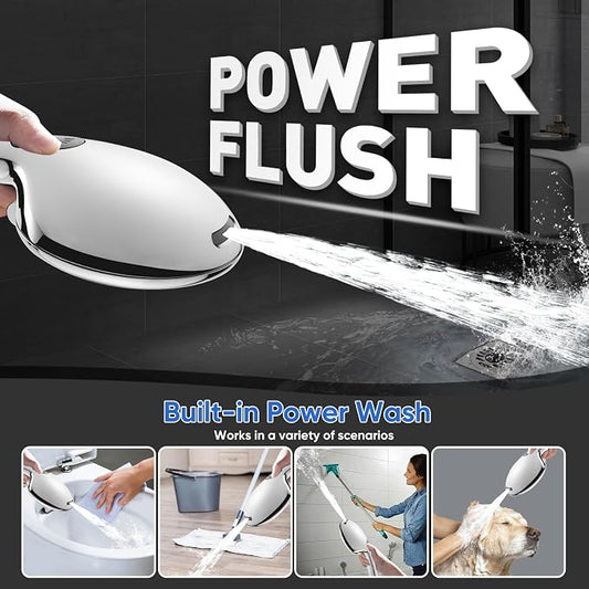 Cobbe 9 Spray Modes Handheld Shower Head, Water-Saving, Chrome | Power Rinse, 1-Click Pause & Flow Control, 6ft Stainless Steel Hose, Adjustable Brass Bracket