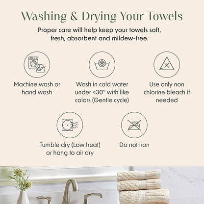 4 Pack 100% Cotton Bath Towels | Beige Towels | Oeko‑TEX Standard 100 | Soft & Absorbent, Quick‑Dry | Trinity Collection - Sand