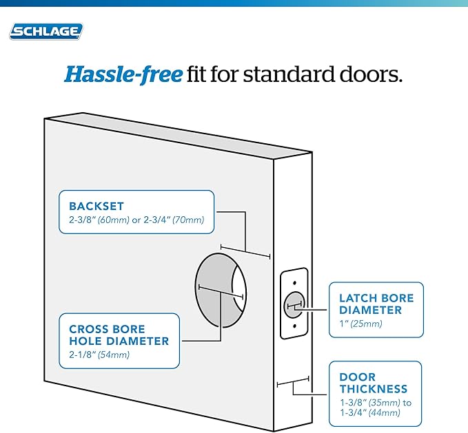 SCHLAGE Century Trim with Accent Hall and Closet Lever, Satin Chrome (F10 ACC 626 CEN)