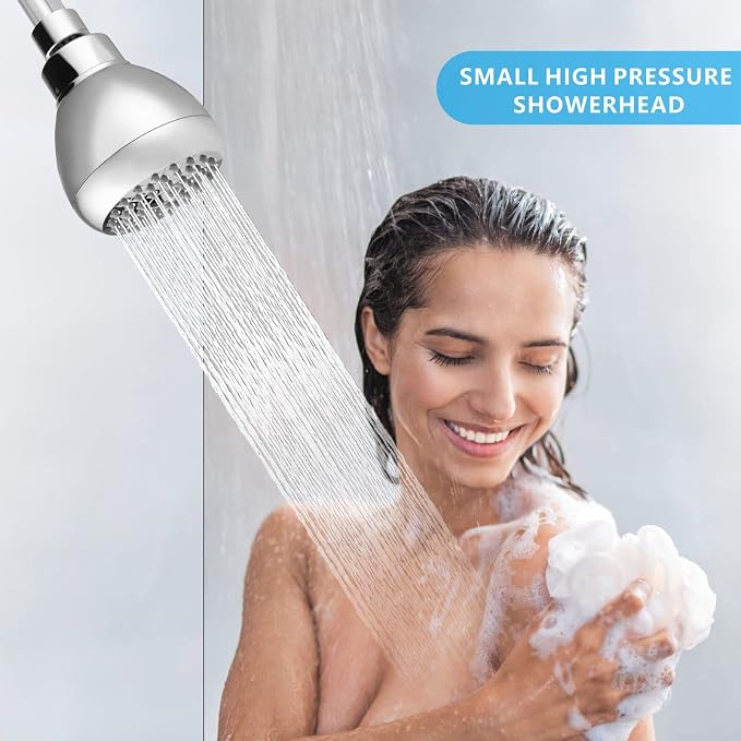 2 Pack High Pressure Shower Head - Powerful Bathroom Pressure Boosting Showerhead - Perfect Universal Replacement for Rain Shower Heads(Chrome)