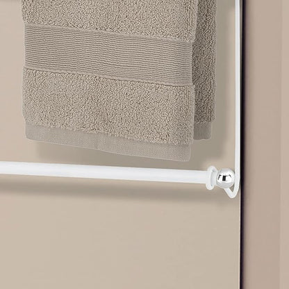 MyGift 3 Tier Over Door Towel Holder White Metal Bathroom Drying Rack | Three Level Storage, Space Saving Design, Easy Door Mounting, Bath Linen Organization, Compact Home Solution