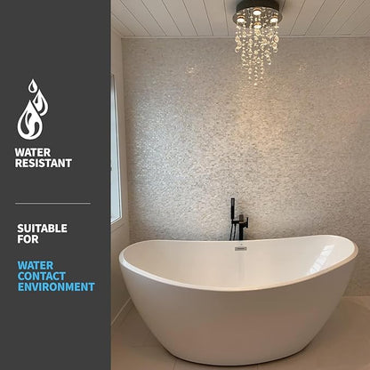 Art3d Mother of Pearl Backsplash Shell Mosaic Tile for Kitchen Shower Tub Sink Bathroom Tile 12" X 12" Pack of 6(White)