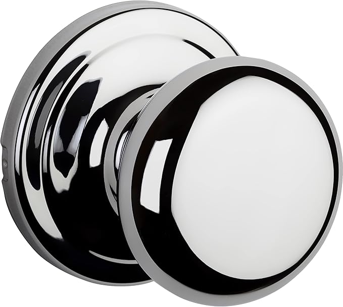 Kwikset Hancock Interior Passage Door Knob, Handle For Closet and Hallway Doors, Non-Locking Doorknob, Polished Chrome
