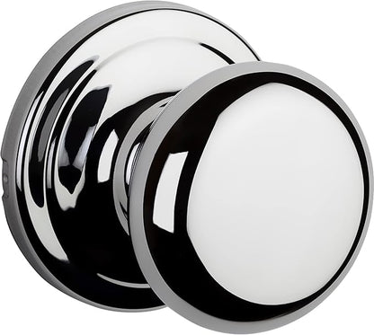 Kwikset Hancock Interior Passage Door Knob, Handle For Closet and Hallway Doors, Non-Locking Doorknob, Polished Chrome