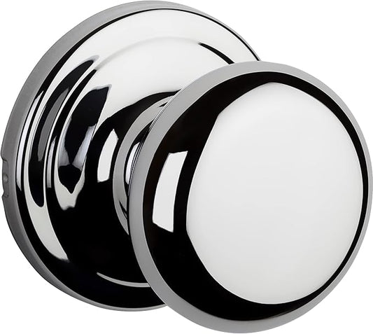 Kwikset Hancock Interior Passage Door Knob, Handle For Closet and Hallway Doors, Non-Locking Doorknob, Polished Chrome