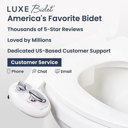 LUXE Bidet NEO 320 - Warm Water Bidet Attachment for Toilet Seat, White | Non-Electric, Warm Water, Dual Nozzle, Self-Cleaning, Adjustable Water Pressure, Rear & Feminine Wash