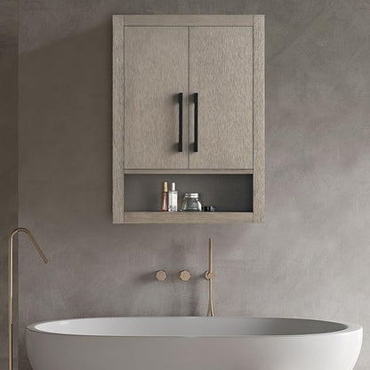 Vanity Art 24" Bathroom Vanity with Storage Cabinet & Shelves, Storage Cabinet with Soft-Closing Doors, VA90-TC-DG-MB1