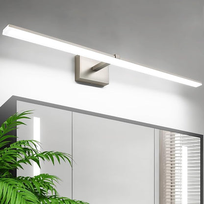 40 Inch Modern Vanity Light for Bathroom Brushed Nickel Over Cabinet Arm Extra Wide LED Bar 6000K Daylight