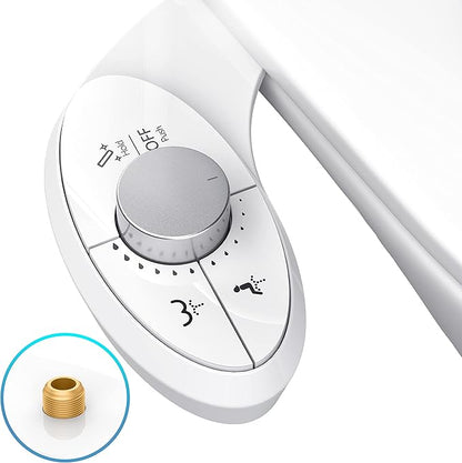 Ultra-Slim Bidet Attachment for Toilet - Effortless Non-Electric Self-Cleaning Dual Retractable Nozzles Bidets Toilet Seat, Adjustable Water Pressure Fresh Water Sprayer Baday