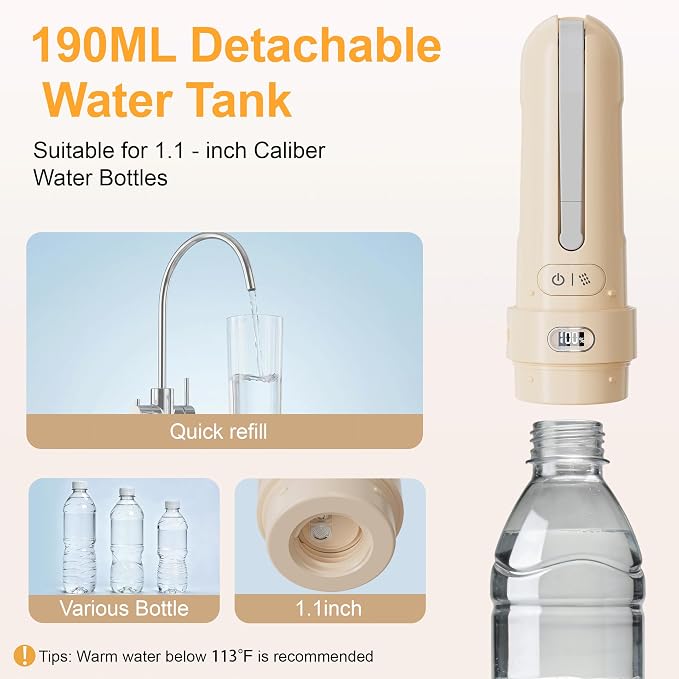 Electric Portable Bidet for Postpartum Care, Light Orange