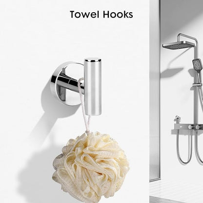 Polished Chrome Bathroom Hardware Accessories Set 4 Pieces,Towel Bar Set Stainless Steel Wall Mounted, Includes 24 in Towel Holder Set, Toilet Paper Holder Bathroom Towel Rack Set Silver