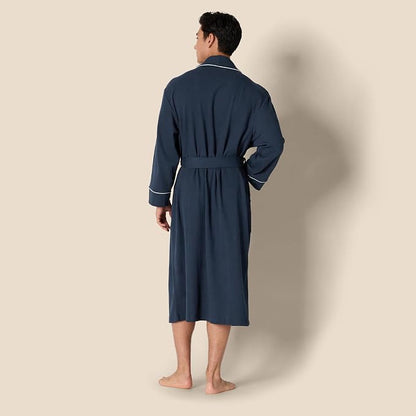 Amazon Essentials Men's Lightweight Cotton Waffle Bath Robe, Mid-Length Loungewear (Available in Big & Tall)
