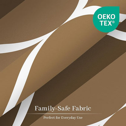 Gelbchu Geometric Shower Curtain for Bathroom, Brown, 72x72 | with Hooks, Premium Polyester, Quick Dry, Water Repellent, Machine Washable, Rustproof Grommets, Modern Minimalist
