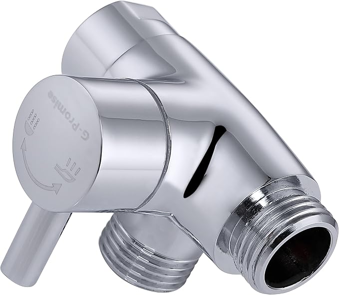 G-Promise Solid Metal 3-Way Shower Diverter Valve (Chrome) | Smooth Knob Switch, Spray Separately or Both, Anti-Leak, Easy to Install, Standard Connections, Universal Replacement Part