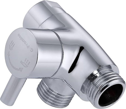 G-Promise Solid Metal 3-Way Shower Diverter Valve (Chrome) | Smooth Knob Switch, Spray Separately or Both, Anti-Leak, Easy to Install, Standard Connections, Universal Replacement Part
