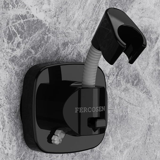 Shower Head Holder with Suction | 360° Swivel | Black | Tool-free install in seconds, 360° swivel head, 10kg built-in storage hook, removable, rust-resistant, strong suction grip
