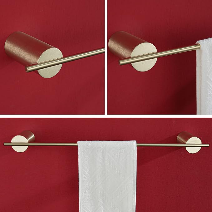 RANDOM Brushed Gold Towel Bar Rack Holder Rod 18 inch Hand Towel Holder for Bathroom Kitchen Hardware Accessories Wall Mount 96068-2-18BG