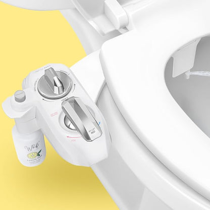 LUXE Bidet WHIFT 320 - Warm Water Deodorizing Bidet Attachment, Chrome | Non-Electric, Built-In Deodorizing Spray, Warm Water, Lemon Refill Included, Easy Slide-In Install, Rear & Feminine Wash