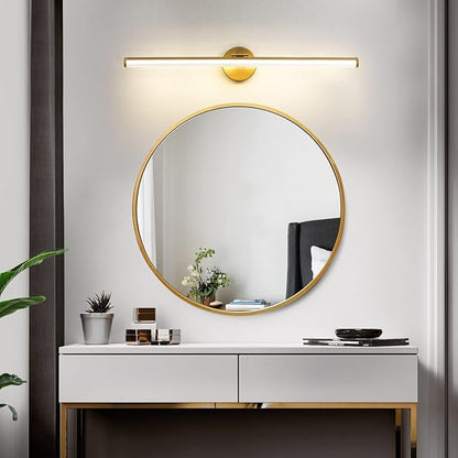 KAISITE Bathroom Lighting Fixture Over Mirror - 30 Inch Gold Vanity Light 24W 4000K Dimmable Modern LED Vanity Light Fixture Rotatable Bath Vanity Light Bar for Bathroom