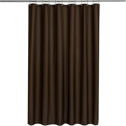 N&Y HOME Fabric Shower Curtain or Liner with Magnets - Brown Shower Curtain for Bathroom with Hotel Quality, Machine Washable - Brown, 72x72