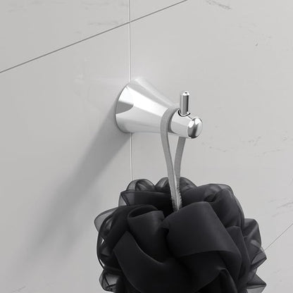 5-Piece Bathroom Set, Chrome Plated Towel Racks & Holder, Wall Mounted Toilet Paper Stand & Robe Hook for Modern Decor