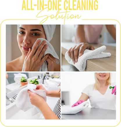 DAN RIVER 24 Pack Cotton Wash Cloths Set for Showering [12x12] Yellow | Lighter Weight, Quick to Dry, Super Soft & Absorbent Face Towels, Hotel Quality, Perfect for Bathroom, Gym, Spa