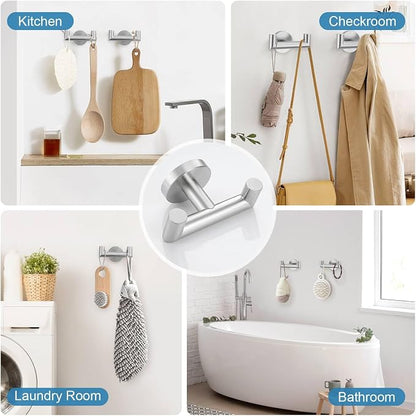 Brushed Nickel 5 Pieces Towel Bar Set Bathroom Hardware Set Upgraded Towel Hooks,Towel Holder Set for Bathroom Stainless Steel Wall Mounted 23.6 Inch